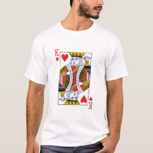 キングオブハートトランプのポーカー遊カジノカード Tシャツ
