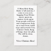 キングカスタマイズ可能な祈りの言葉カード コーリングカード (裏面)