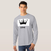 キングカスタム文字クラウンイメージグレー長袖 Tシャツ (正面フル)