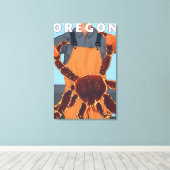 キングカニ漁師 – ヴィンテージ旅行ポスター キャンバスプリント (インサイチュ (ウッドフロア))