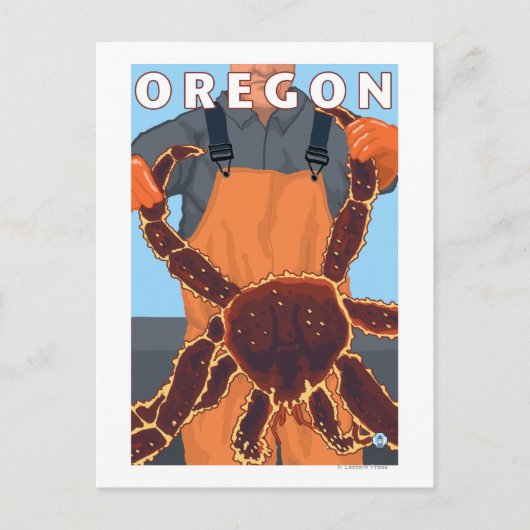 キングカニ漁師 – ヴィンテージ旅行ポスター ポストカード (正面)