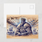 キングカヌートインパステルチョークスケッチ ポストカード (正面/裏面)