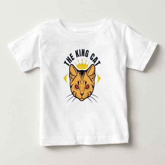 キングキャット威厳のあるフェイネエレガンスデザイン ベビーTシャツ (正面)