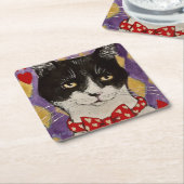 キングキャット紙コースター スクエアペーパーコースター (アングル)