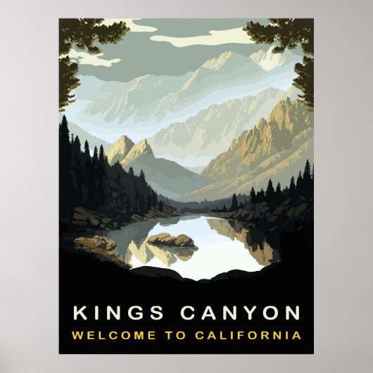 キングキャニオン、カリフォルニア州、ヴィンテージ旅行 ポスター (正面)