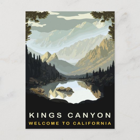 キングキャニオン，カリフォルニア，ヴィンテージ旅行 ポストカード (正面)