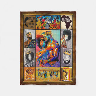 キングクイーンアフリカ文化寝具 フリースブランケット