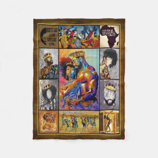 キングクイーンアフリカ文化寝具 フリースブランケット (正面)