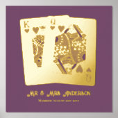 キングクイーントランプ新婚記念ギフト 箔ポスター (正面)