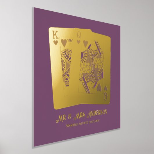 キングクイーントランプ新婚記念ギフト 箔ポスター (レイダウン)