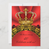 キングクイーン金ゴールド王室のリディッシュ誕生日パーティー 招待状 (正面)