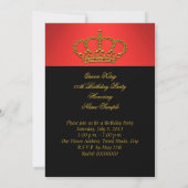 キングクイーン金ゴールド王室のリーガルレッドバースデーパーティー 招待状 (裏面)