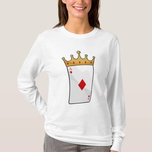 キングクラウン付きダイヤモンドエース Tシャツ (正面)