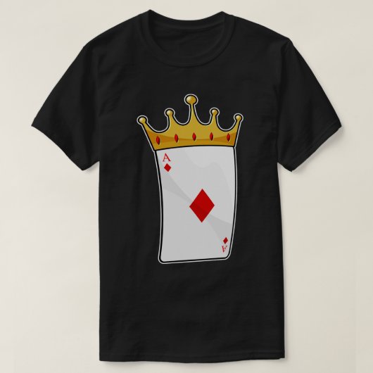キングクラウン付きダイヤモンドエース Tシャツ (デザイン正面)
