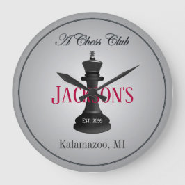 キングクラシックスケッチウォールクロック付きチェスクラブ ラージ壁時計