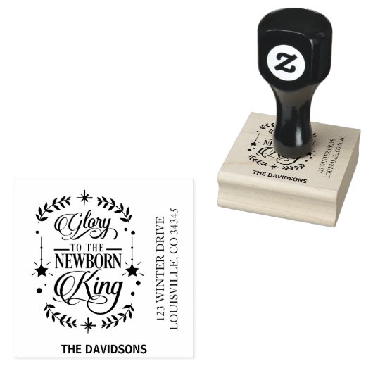 キングクリスマス生まれたばかりのタイポグラフィに栄光 ラバースタンプ (押印)