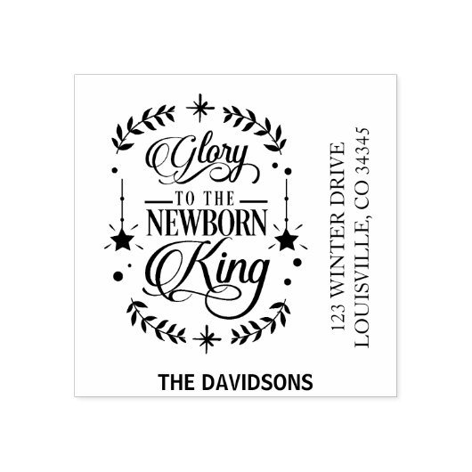 キングクリスマス生まれたばかりのタイポグラフィに栄光 ラバースタンプ (インプリント)