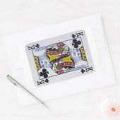 キングクローバー(クラブ)カードステッカーをプレイ 長方形シール (封筒)