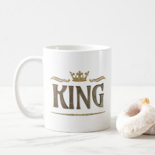 キンググランド中世クラウン王室のレタリング コーヒーマグカップ