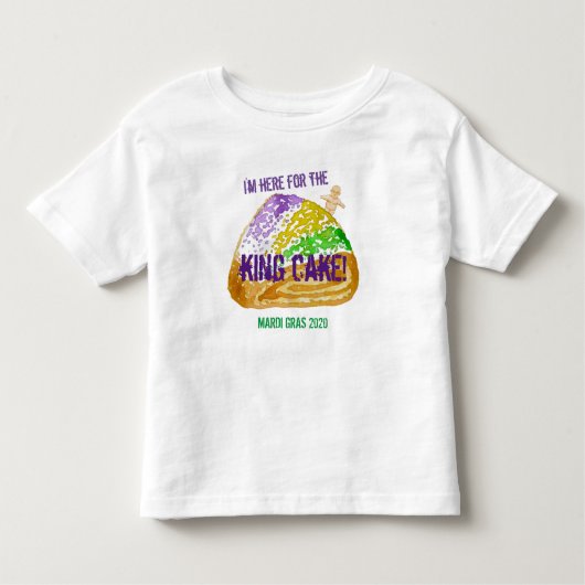 キングケーキを取りに来た！マルディグラス2020 トドラーTシャツ (正面)