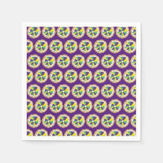 キングケーキニューオーリンズノーラマルディグラカーニバル スタンダードカクテルナプキン (正面)