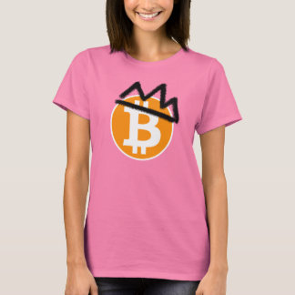 キングコイン_Bitcoin_Black Crown女性のTシャツ Tシャツ