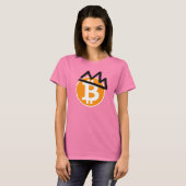 キングコイン_Bitcoin_Black Crown女性のTシャツ Tシャツ (正面フル)