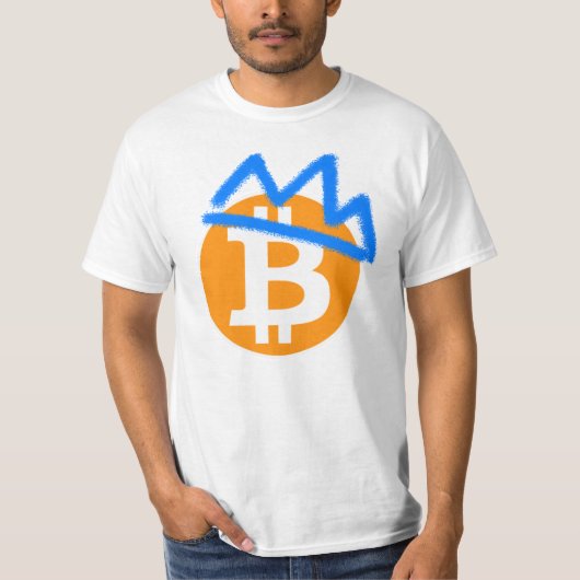 キングコイン_Bitcoin_Blueグラフィティクラウン Tシャツ (正面)