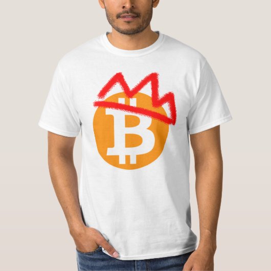 キングコイン_Bitcoin_RedグラフィティクラウンTシャツ Tシャツ (正面)