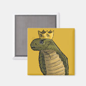 キングコブラ磁石 |おもしろいクラウン付きスネーク漫画 マグネット (正面/裏面)