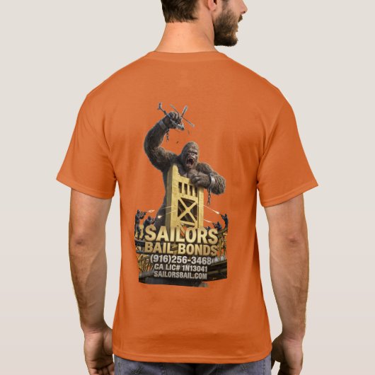 キングゴリラがLEOと対決 Tシャツ (裏面)