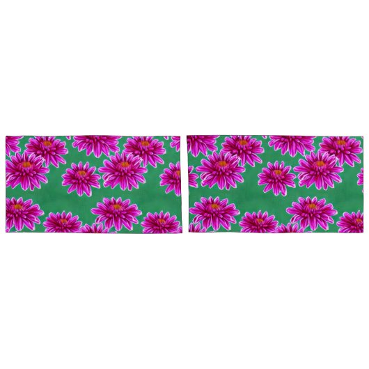 キングサイズのフローラ枕ケース 枕カバー (裏面-セット)