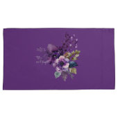 キングサイズパープルフローラデザイン 枕カバー (正面右)
