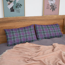 キングサイズパープル&グリーンプレイド 枕カバー