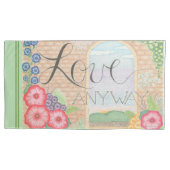 キングサイズ枕カバー2枚セット Love Anyway 枕カバー (正面左)