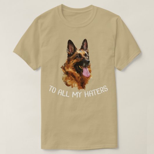 キングシェパード犬の顔すべての私の飼い主に幸せな犬 Tシャツ (デザイン正面)
