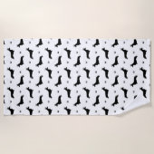 キングショートヘアダックシュント – パターン1 ビーチタオル (正面)