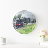 キングジョージスチームトレイン白の番号ダイヤル ラージ壁時計 (ホーム)