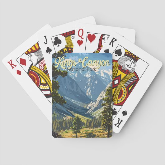 キングスキャニオンナショナルパークイラストレーショントラベルアート トランプ (裏面)