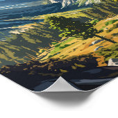 キングスキャニオンナショナルパークイラストレーショントラベルアート ポスター (角)