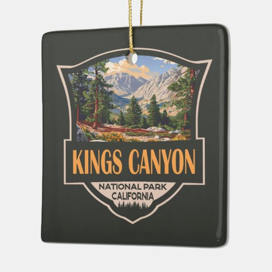 キングスキャニオンナショナルパークイラストレーションレトロアート セラミックオーナメント (左)