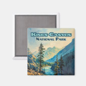 キングスキャニオンナショナルパークカリフォルニアヴィンテージ マグネット (正面/裏面)