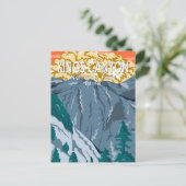 キングスキャニオンナショナルパークサンセットヴィンテージ ポストカード (スタンド正面)