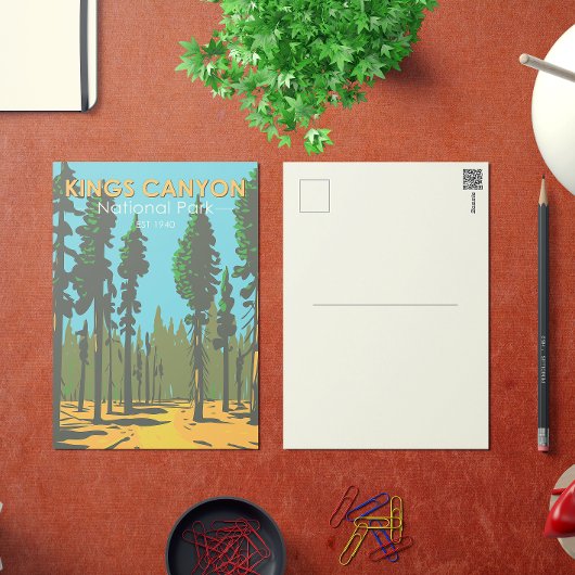 キングスキャニオンナショナルパークゼネラルグラントヴィンテージ ポストカード