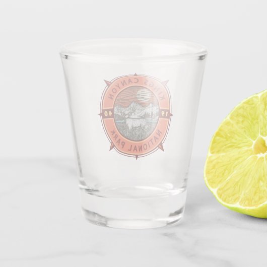 キングスキャニオンナショナルパークミュレディアレトロコンパス ショットグラス (裏面)