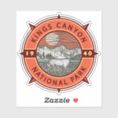 キングスキャニオンナショナルパークミュレディアレトロコンパス シール (シート)