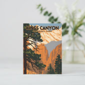 キングスキャニオン国立公園ヴィンテージ旅行ポスター ポストカード (スタンド正面)