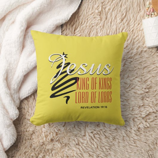 キングスクリスマスクリスイエローのイエスキリスト クッション (ブランケット)