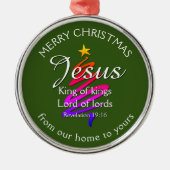 キングスグリーンのイエスカスタムキング |クリスマス メタルオーナメント (正面)
