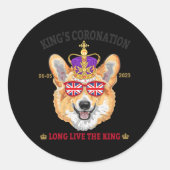 キングスコロネーション2023コーギとユニオンジャック ラウンドシール (正面)